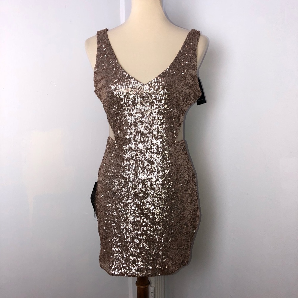 Y2K  Bebe Sequined Cut Out Dress NWTs